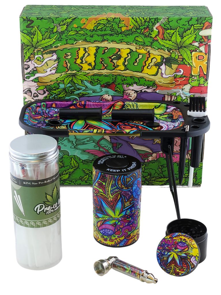 ROLLING TRAY + CONE SMOKING SET (Windowed Box)