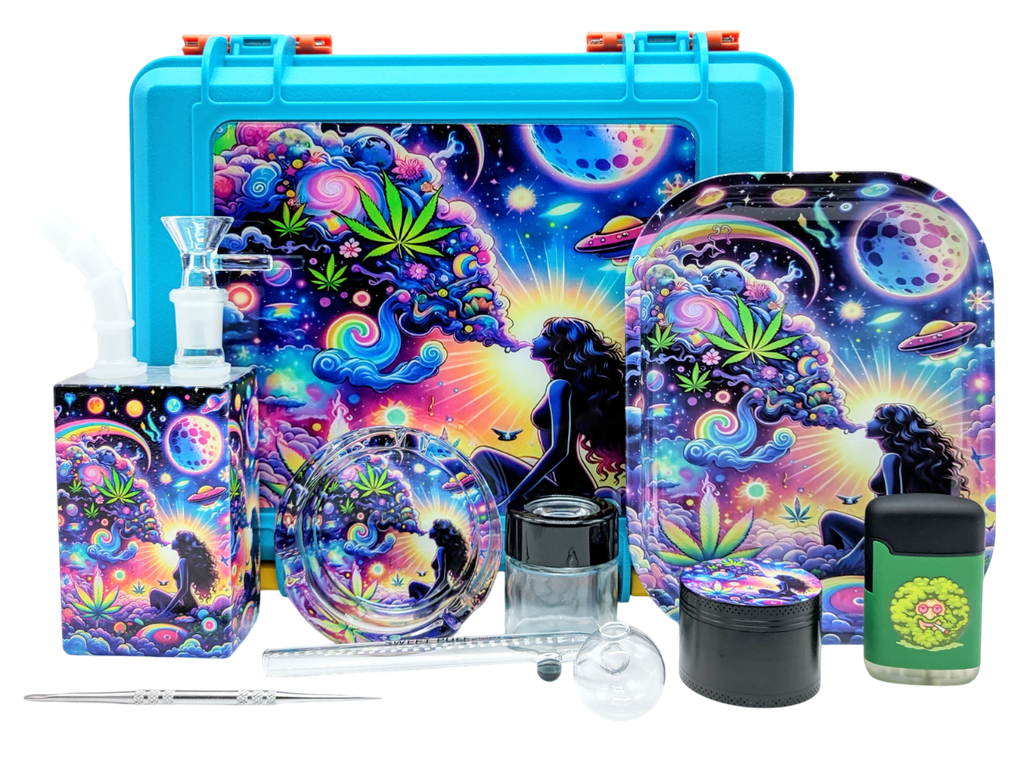 JUICE BONG + LONG PIPE SMOKING SET (Suitcase)