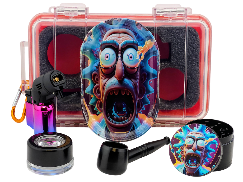 METAL PIPE + TORCH LIGHTER SMOKING SET (Travel Case)